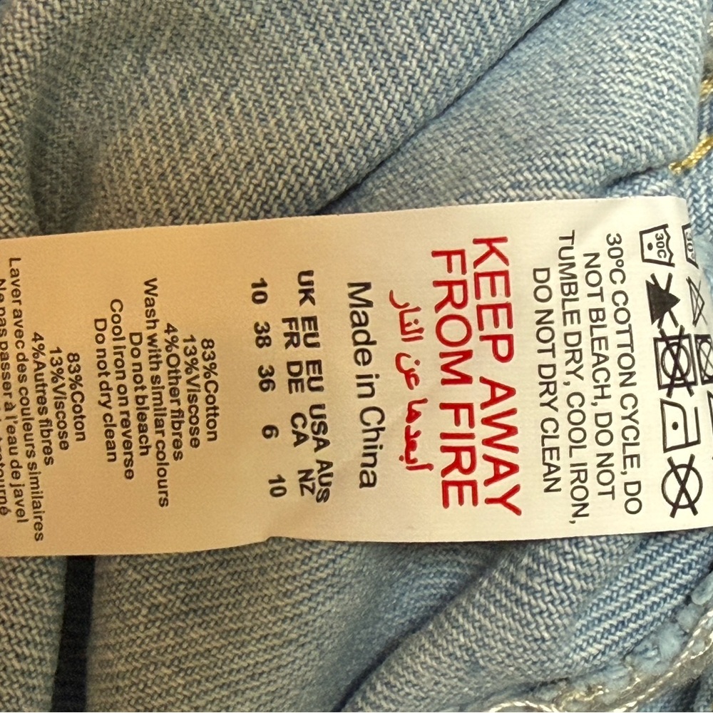 NWT PLT Light Blue Wash Cargo Pocket Front Denim Mini Skirt Y2K micro vintage 6 - Picture 8 of 8
